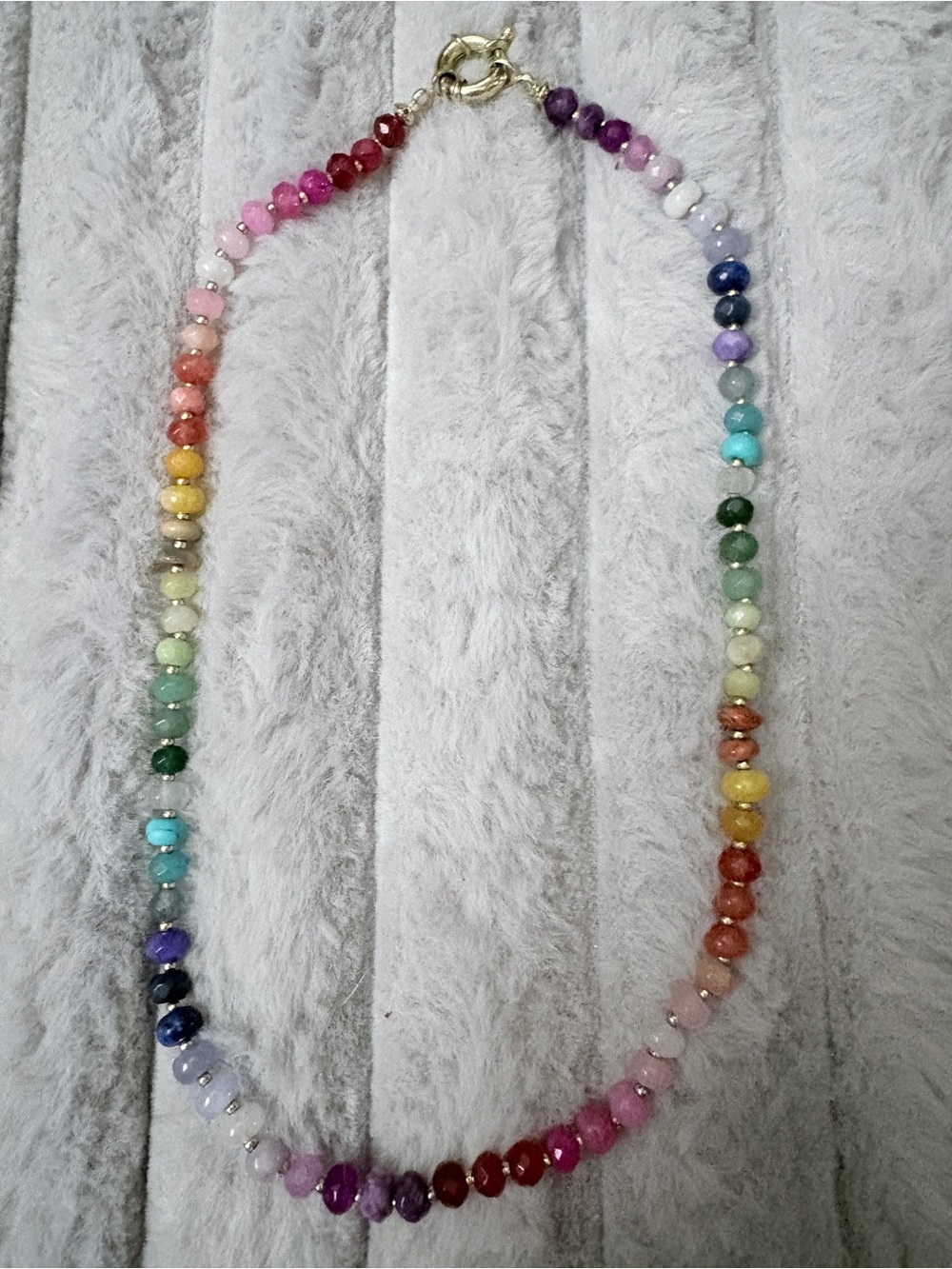 T.J.Maxx Multicolor Faceted Bead Necklace with Gold-Tone Clasp